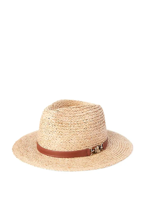 Ralph Lauren Raffia Fedora Hat, Natural