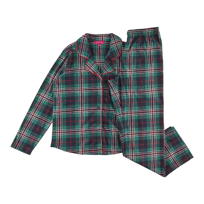 Carisma Women's Green Tartan Family PJ Set, 2-Piece