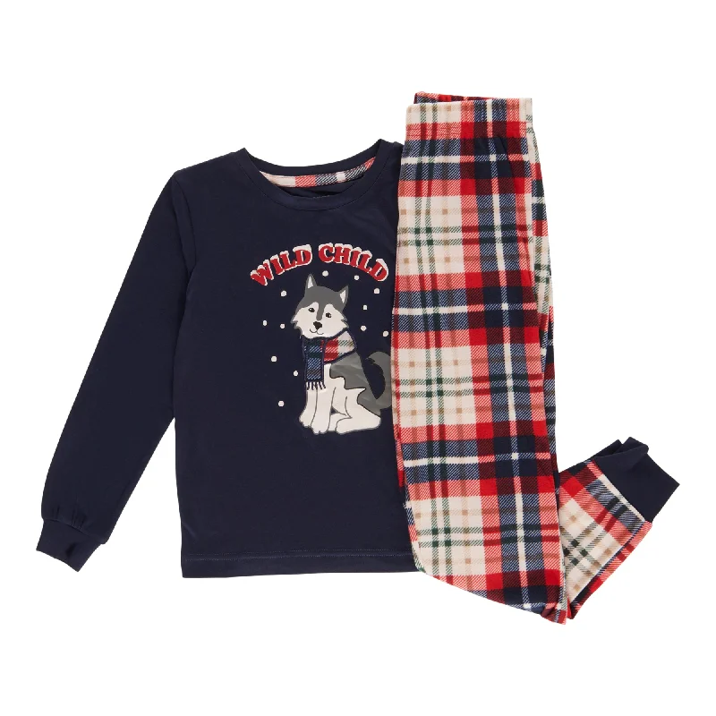 MONKEY BARS Boy's Blue North Country Family PJ Set, 2-Piece