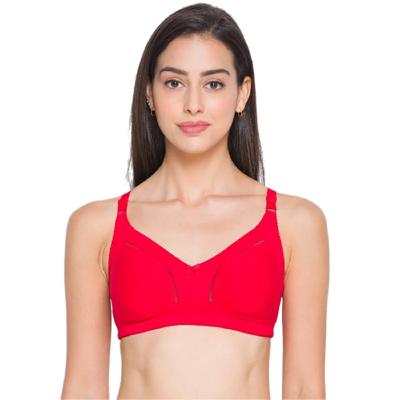 Braless braNon Padded Non Wired Full Coverage Bra Red