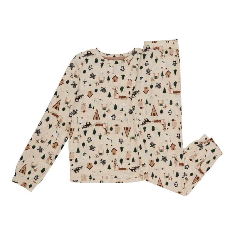 BELLA & BIRDIE Girl's Blue North Country Family PJ Set, 2-Piece