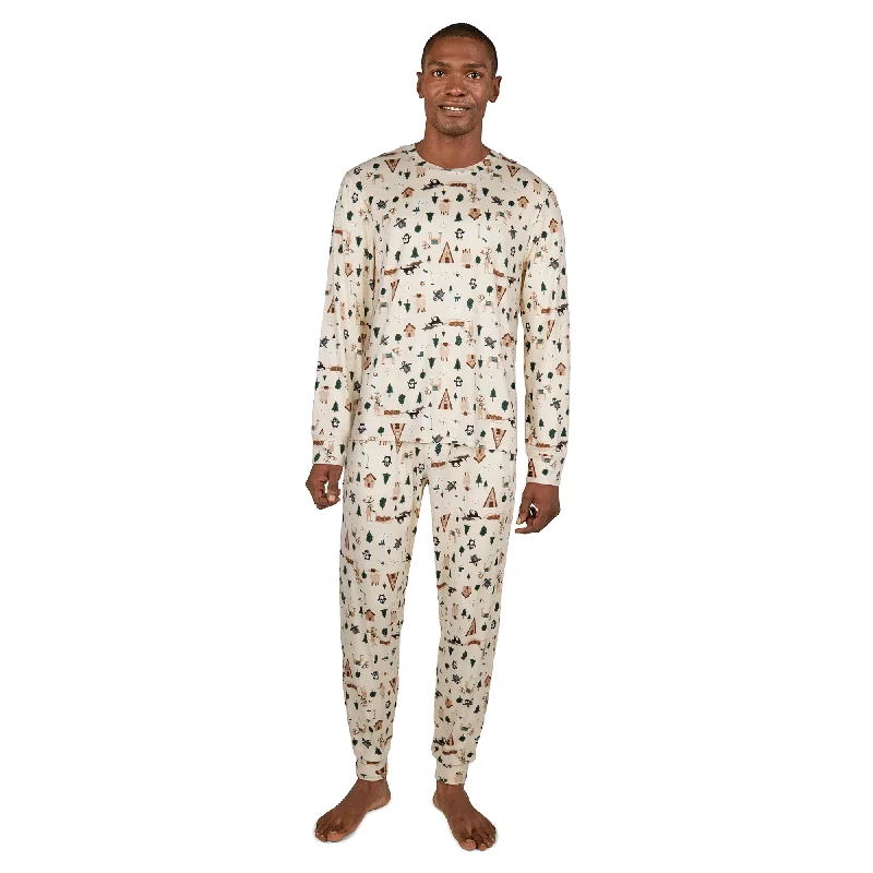 Mountain Ridge Men's Cream Family PJ Set, 2-Piece