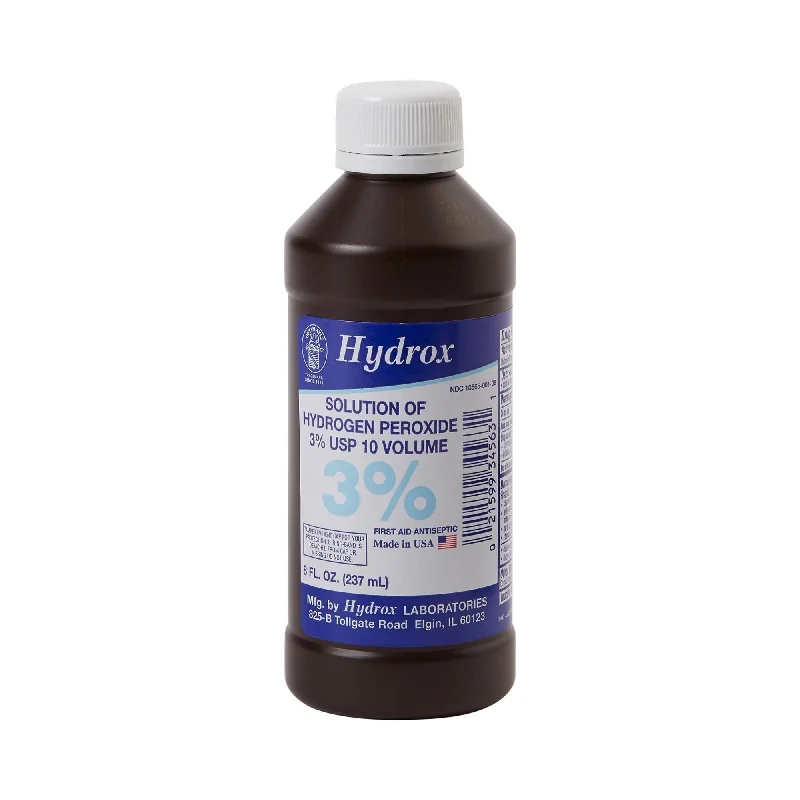 Bridal braMcKesson Brand HDX-D0011 Hydrogen Peroxide, 8 Ounce Bottle, Case of 12