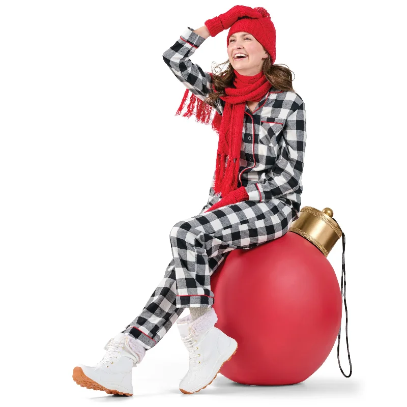 Women's Collared Flannel PJ Set, 2-Piece