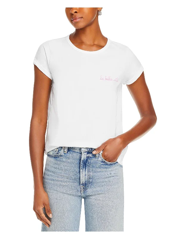 Poitou La Bella Womens Cotton Embroidered T-Shirt