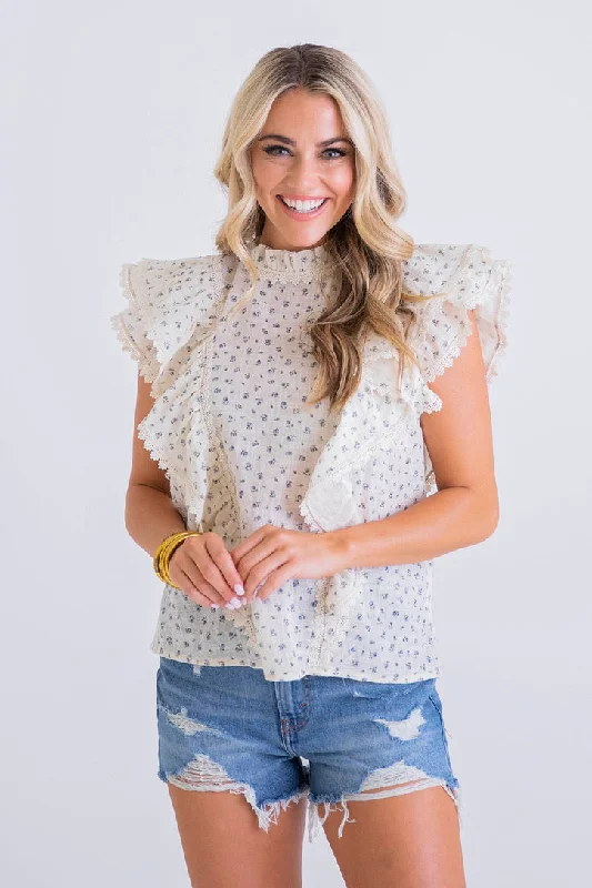 Floral Linen Sleeveless Top