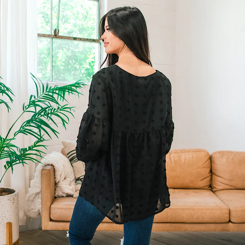 Penny Pom Pom Blouse - Black FINAL SALE