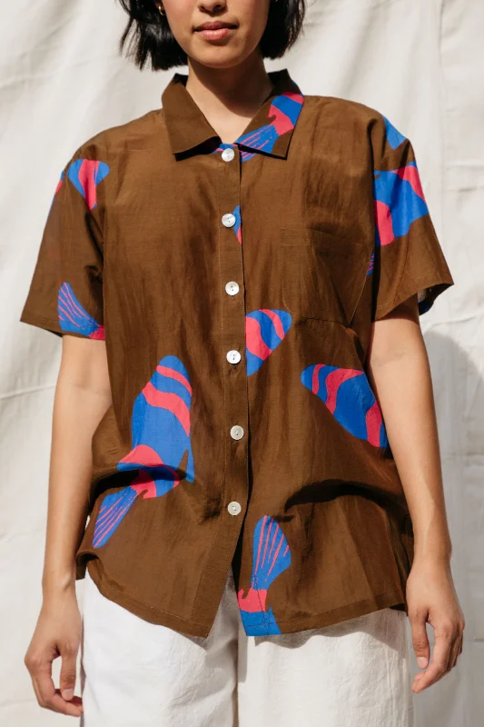 Dylan Fish Shirt- Chocolate