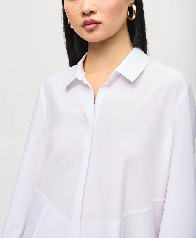 Joseph Ribkoff - Woven Button-Down Blouse With Pockets