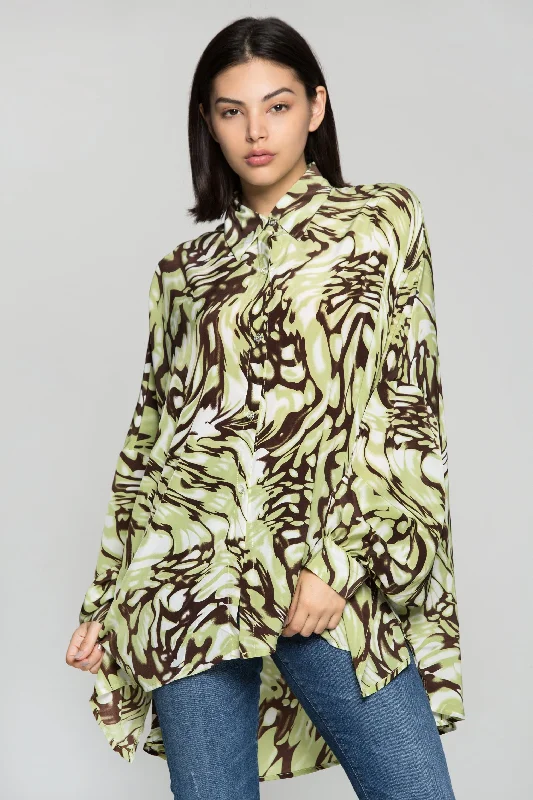 Lemon Green and Black Full Sleeves Shirt