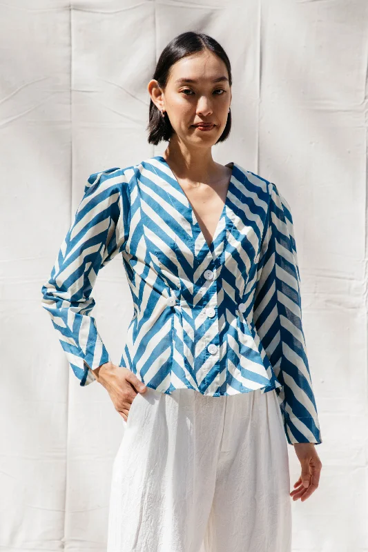 Satie Blouse - Marine Chevron