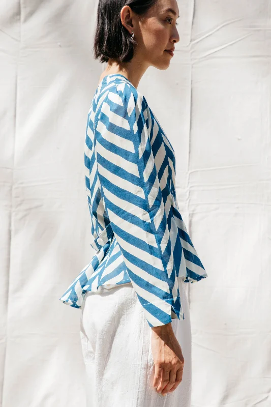 Satie Blouse - Marine Chevron