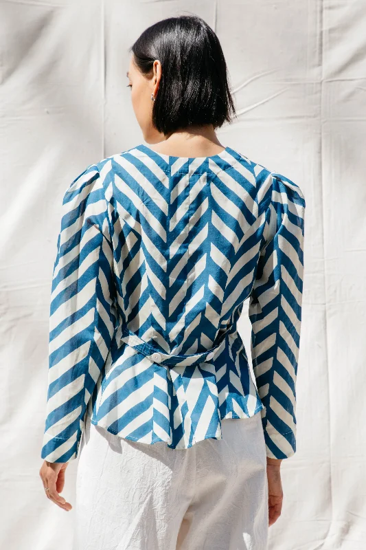 Satie Blouse - Marine Chevron