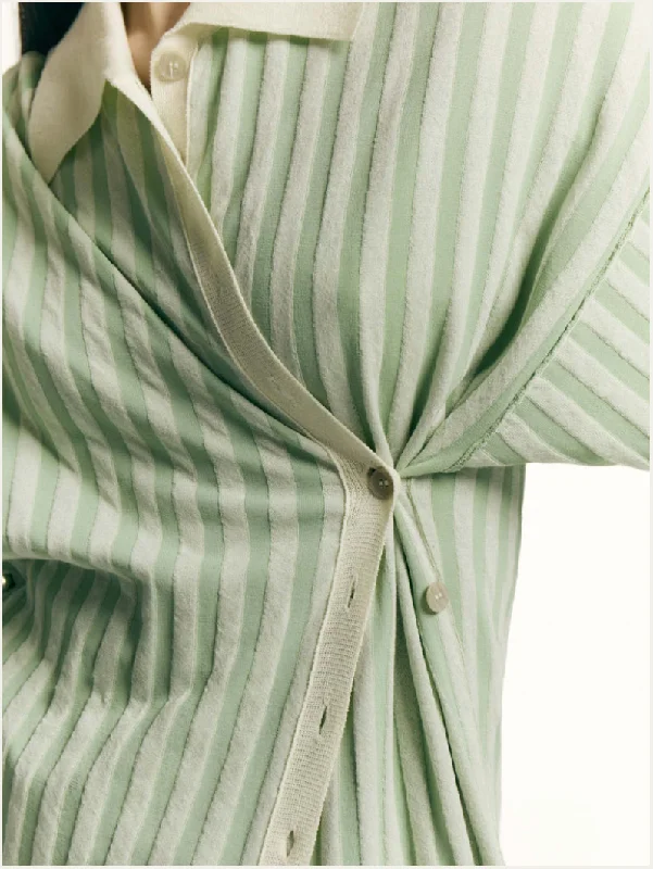 Tatami Shirt - Light Sage/Chalk