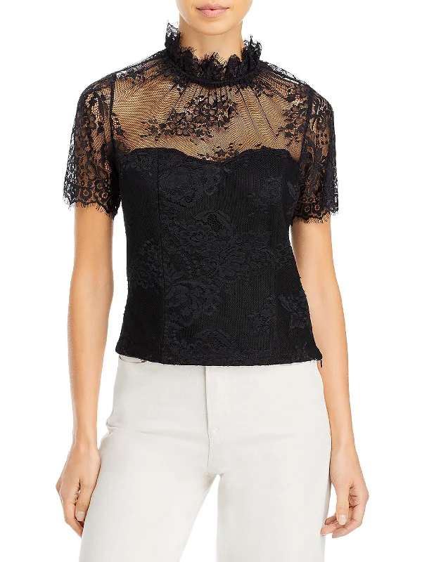 Womens Lace Side Zip Blouse