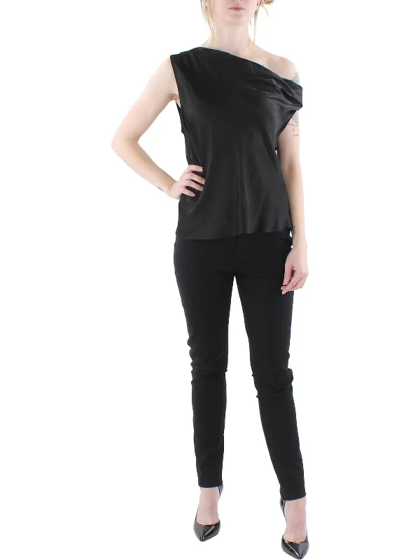 Womens Satin Asymmetric Blouse