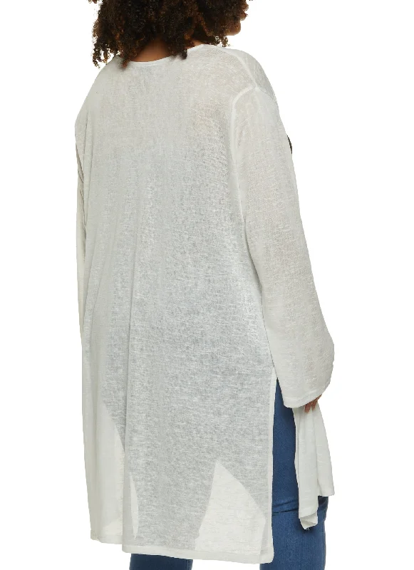 Plus Size Gauze Knit Duster