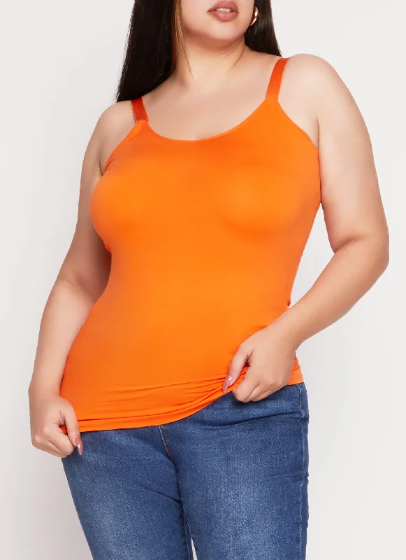 Plus Size Rib Knit Seamless Tank Top