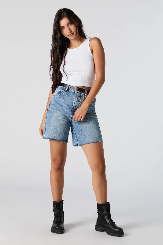 Solid Ribbed Cropped Tank