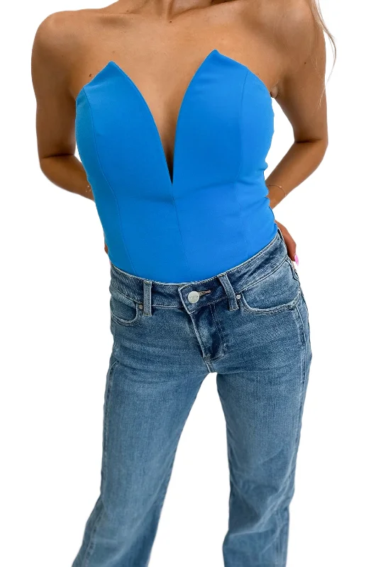 Malibu Blue Strapless Bodysuit