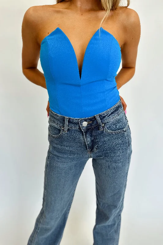 Malibu Blue Strapless Bodysuit